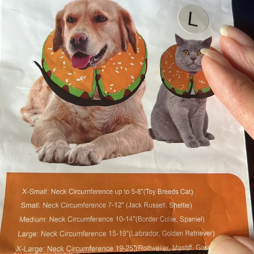 Dog recovery cone size L